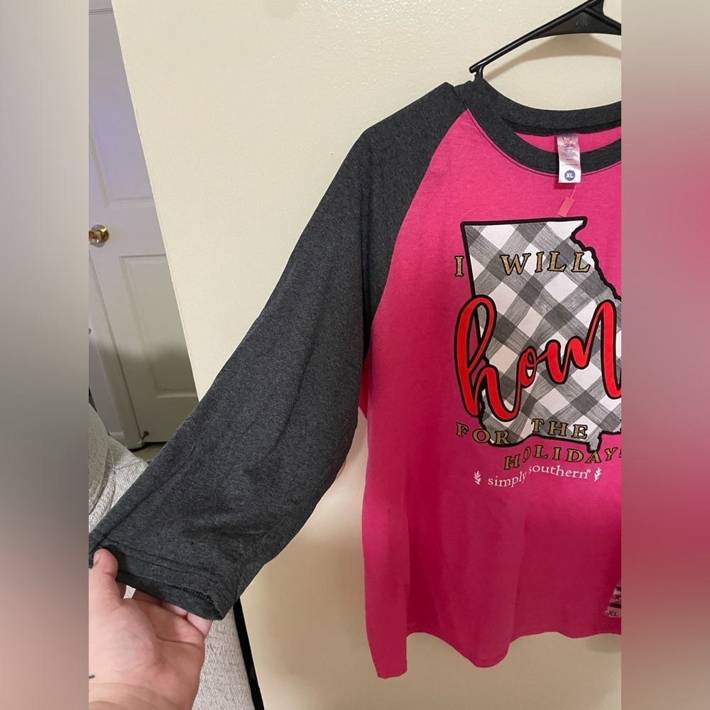 ✨NWT Simply Southern Home For The Holidays Georgia Shirt Size XL - Picture 2 of 7